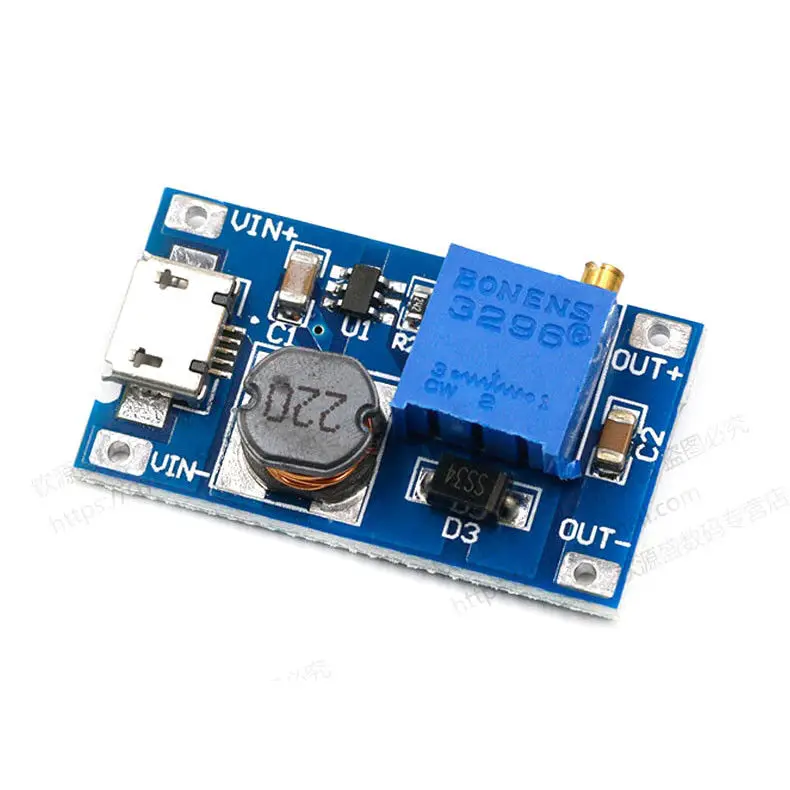 DC повышающий преобразователь регулятора USB 2 ~ 24 В до 3 в 5 9 12 15 19 Регулируемый