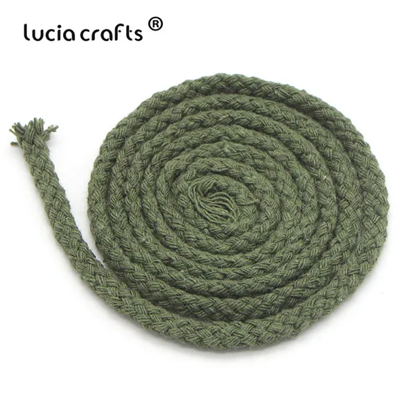 C12 Army Green 5m Lucia crafts, 5 м/22 м, разноцветные хлопковые шнуры, плетеная веревка, декоративный шнурок, шнурок, DIY, аксессуары для дома ручной работы W0210 - Цвет: C12 Army Green 5m