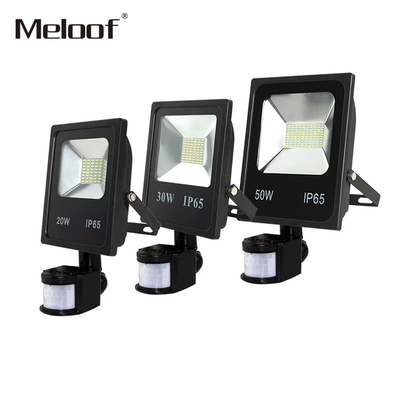 Outdoor lighting LED spotlight 10W 20W 30W 50W reflector spotlights with motion detector Sensor PIR AC110 V220 | Лампы и освещение