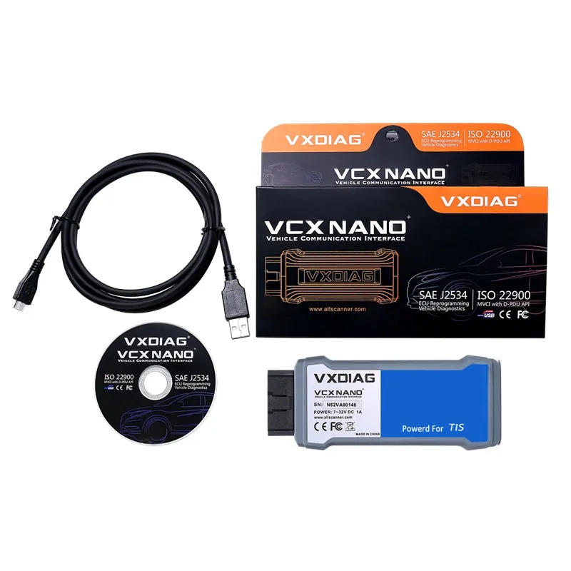 VXDIAG VCX NANO для toyota tis последние V14.00.018 USB 2,0 полностью совместим с SAE J2534 VXDIAG для toyota автомобили OBD2 сканер
