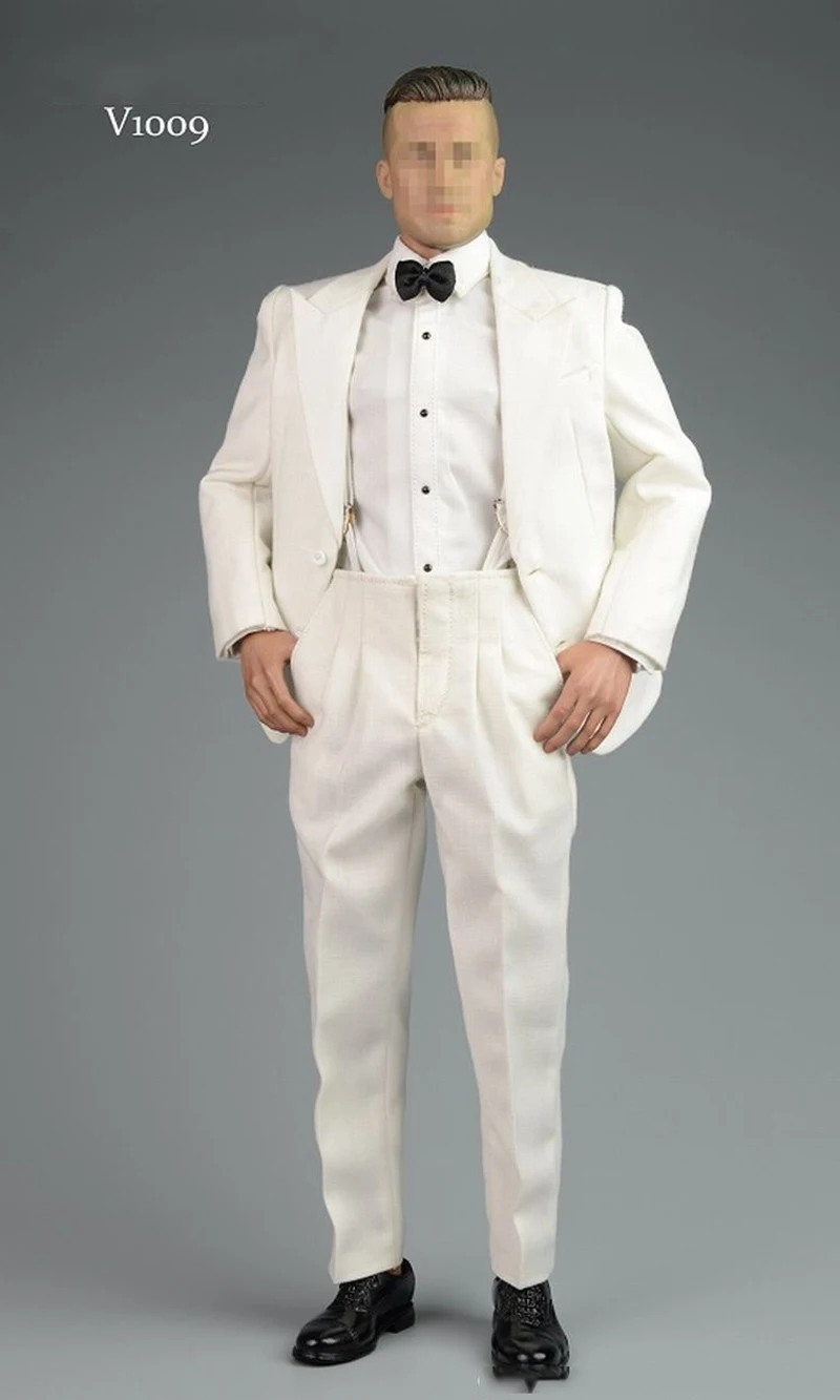 

1/6 male boy black party suits gentleman business formal wear clothing set costume 12'' action figure nude body model toys