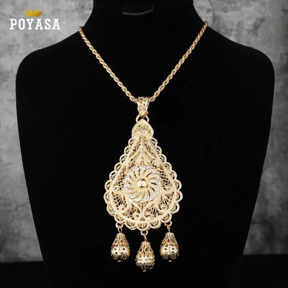 

Gold Color Fashion Ethnic Women Vintage Pendant Necklace Wedding Jewelry