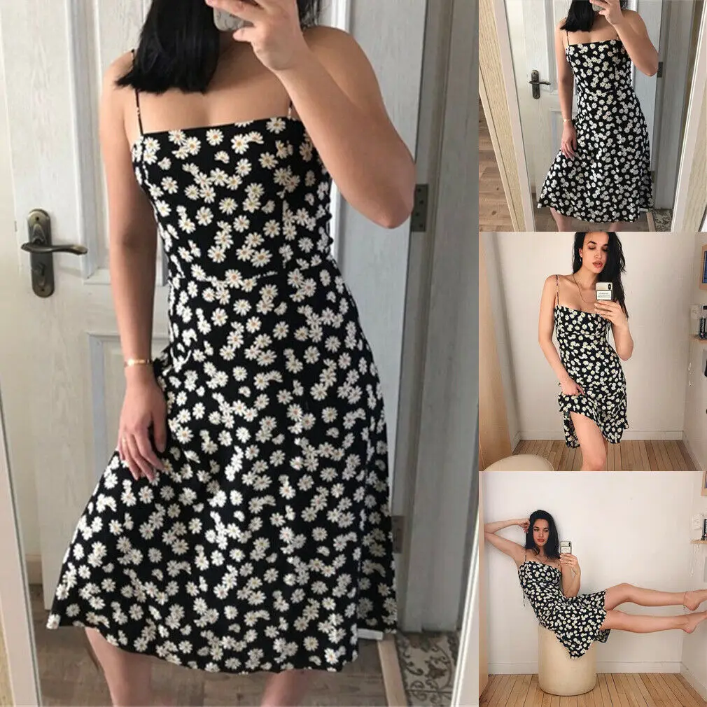 Платья с принтом подсолнуха Boho женские повседневные длинные макси для вечеринки