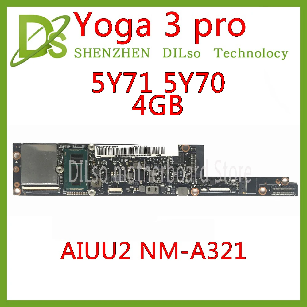 Kaufen KEFU NM-A321 Motherboard Für Lenovo Yoga 3 Pro Motherboard AIUU2 NM-A321 Mit M-5Y71/5Y70 CPU 4GB RAM Original Motherboard