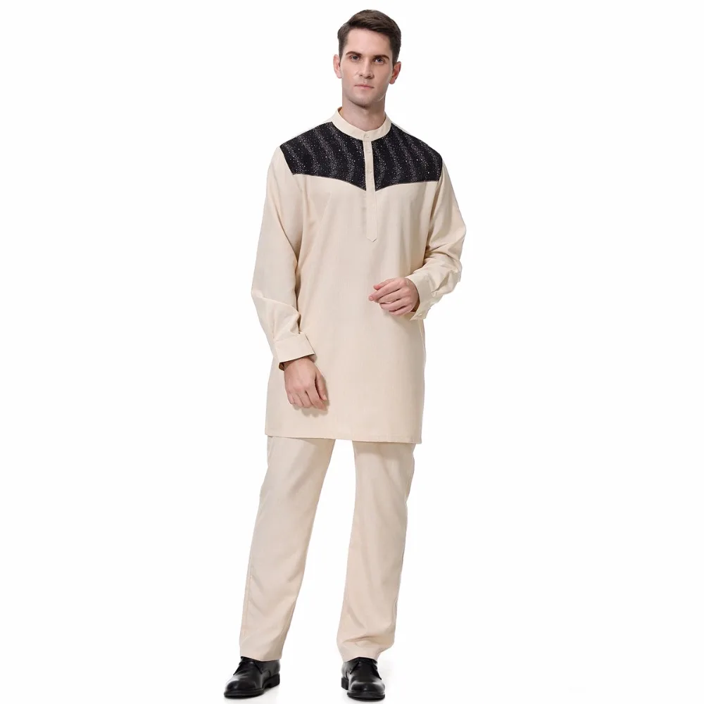 Мусульманская Арабская мужская одежда с длинным рукавом Кафтан Рамадан jubba thobe