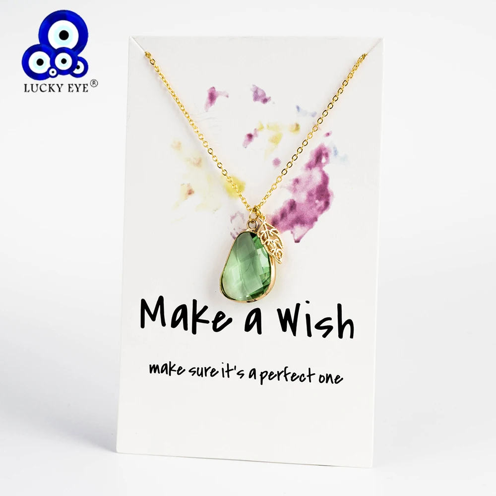 Кристаллическое ожерелье с подвеской Lucky Eye геометрическое красочное каплей