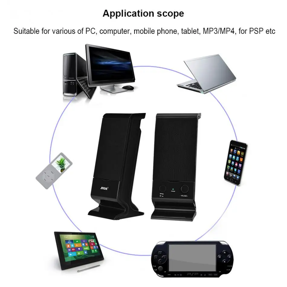 SADA Портативный USB проводной комбинированный компьютер PC динамик стерео Бас Звук Коробка музыкальный плеер мини сабвуфер для смартфона ноутбука