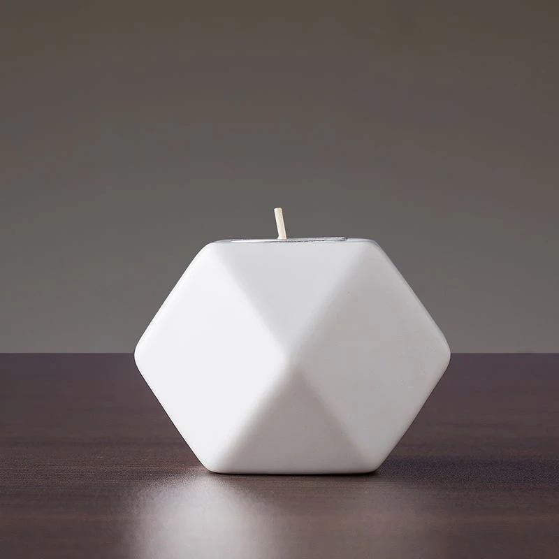 White 7.5x7.5cm Керамический подсвечник в скандинавском стиле, геометрическая форма, креативный домашний бар, ретро украшение стола, 4 цвета, маленький подсвечник, украшение - Цвет: White 7.5x7.5cm