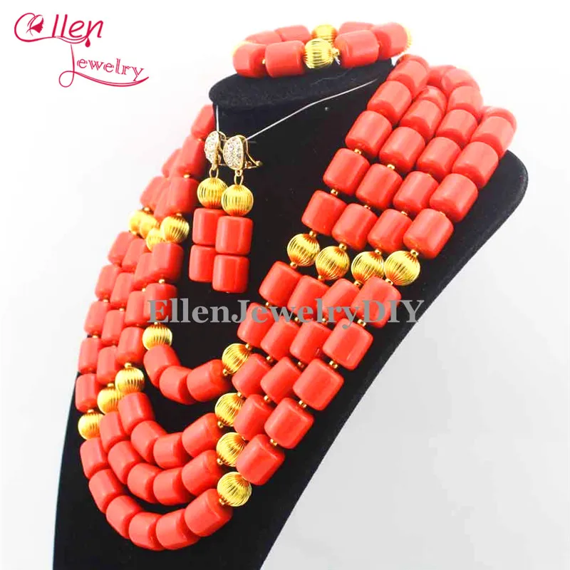 Набор ювелирных изделий из африканских коралловых бусин нигерийские бусины