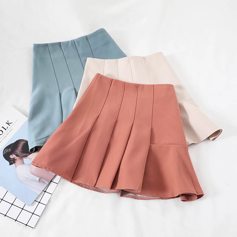 2019 новые модные женские юбки весна тонкий плиссированная юбка студент G793 |