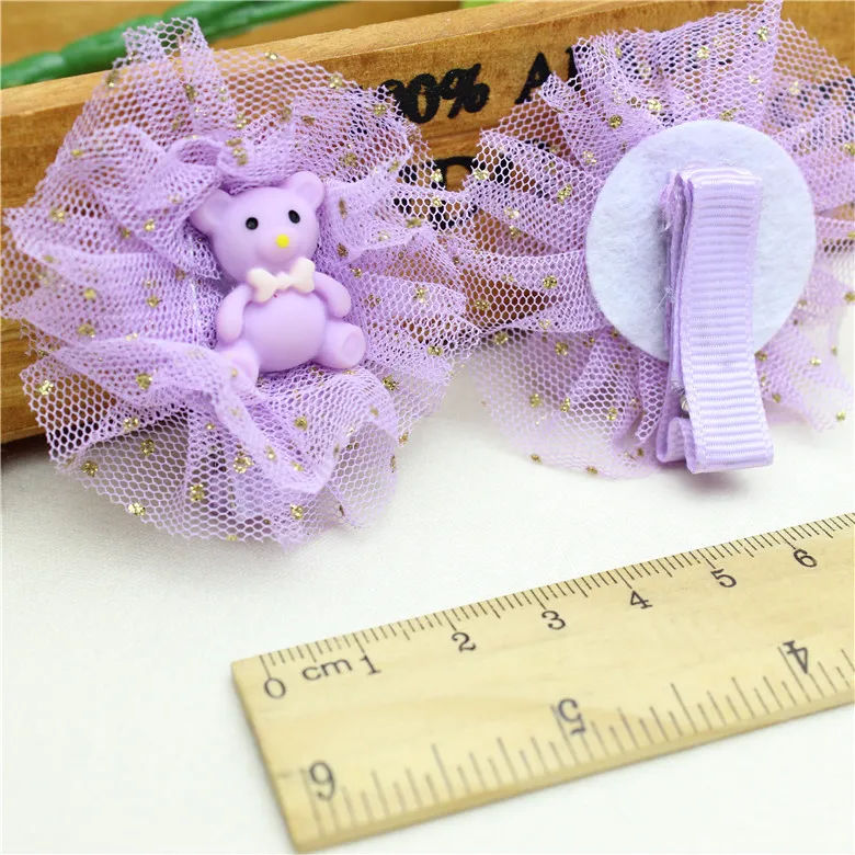 New kids Christmas Jewelry Combination Girls Gift Box Purple bear Necklace Hairpin Hairband Bracelet Earrings Set Year | Детская одежда
