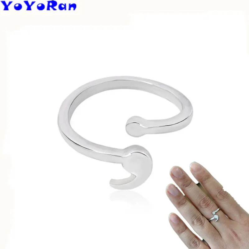 YoYoRan 12 шт. серебристого металла с запятой открытие клип палец кольцо 5 ~ 10 #