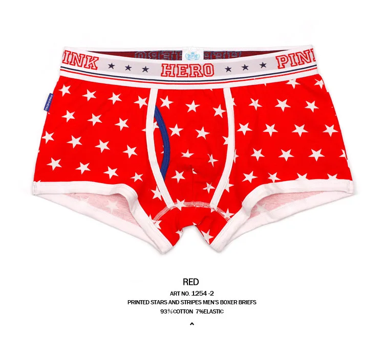 Red 1254 Известный бренд, мужское нижнее белье, Cuecas, модные, со звездами, все, хлопок, сексуальные, мужские, Culotte, мужские, с флагом Юнион Джек, боксеры, шорты размера плюс 1254 - Цвет: Red 1254