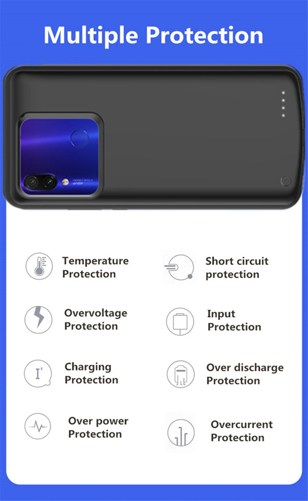 6500 мАч зарядное устройство чехол для Xiaomi Redmi Note 7 Pro резервного питания банк зарядки чехол для Redmi Note 7 Внешний контейнер для аккумуляторных батарей