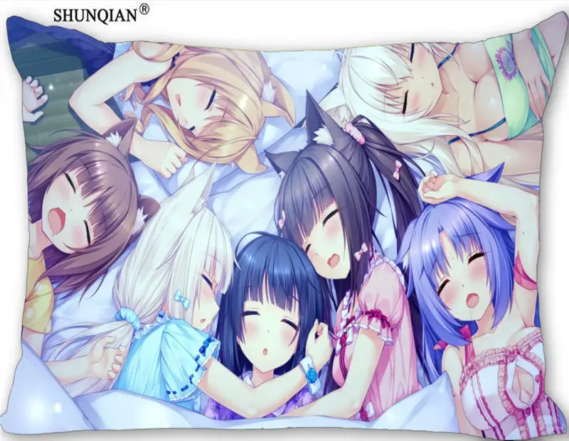Шунцянь на заказ NEKOPARA декоративная наволочка 45x35 см(одна сторона) прямоугольная Наволочка на молнии с принтом Новогодняя наволочка - Цвет: 2