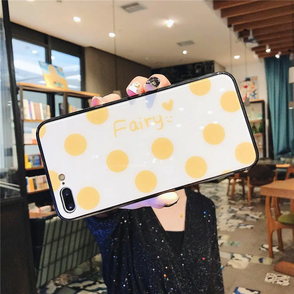 Kuulee For iPhone 7/8 Fashion Wave Point Pattern Color Edge Soft Glass Full Protection Anti-falling Phone Case |