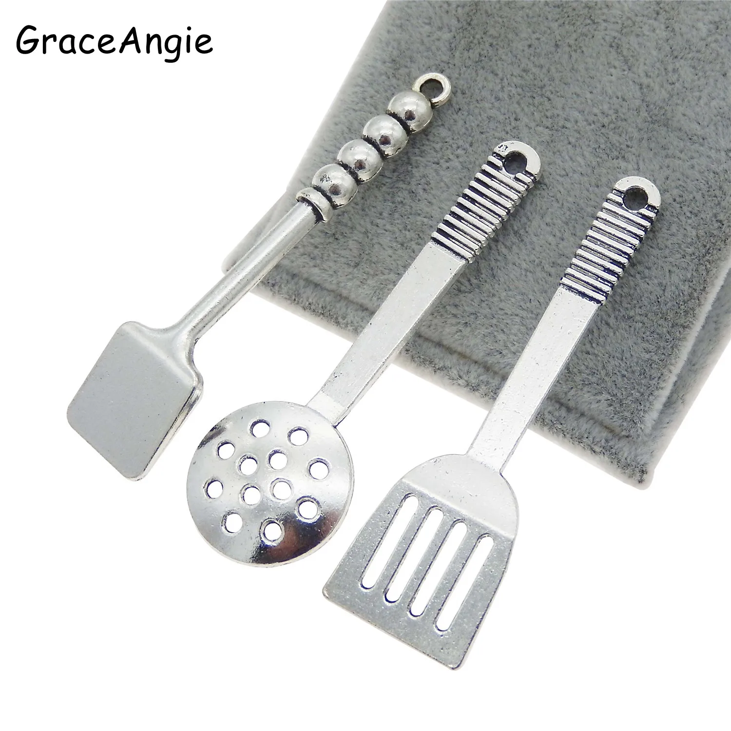 3 шт. смешанные кухонные инструменты подвеска с надписью Love шармы ручной работы