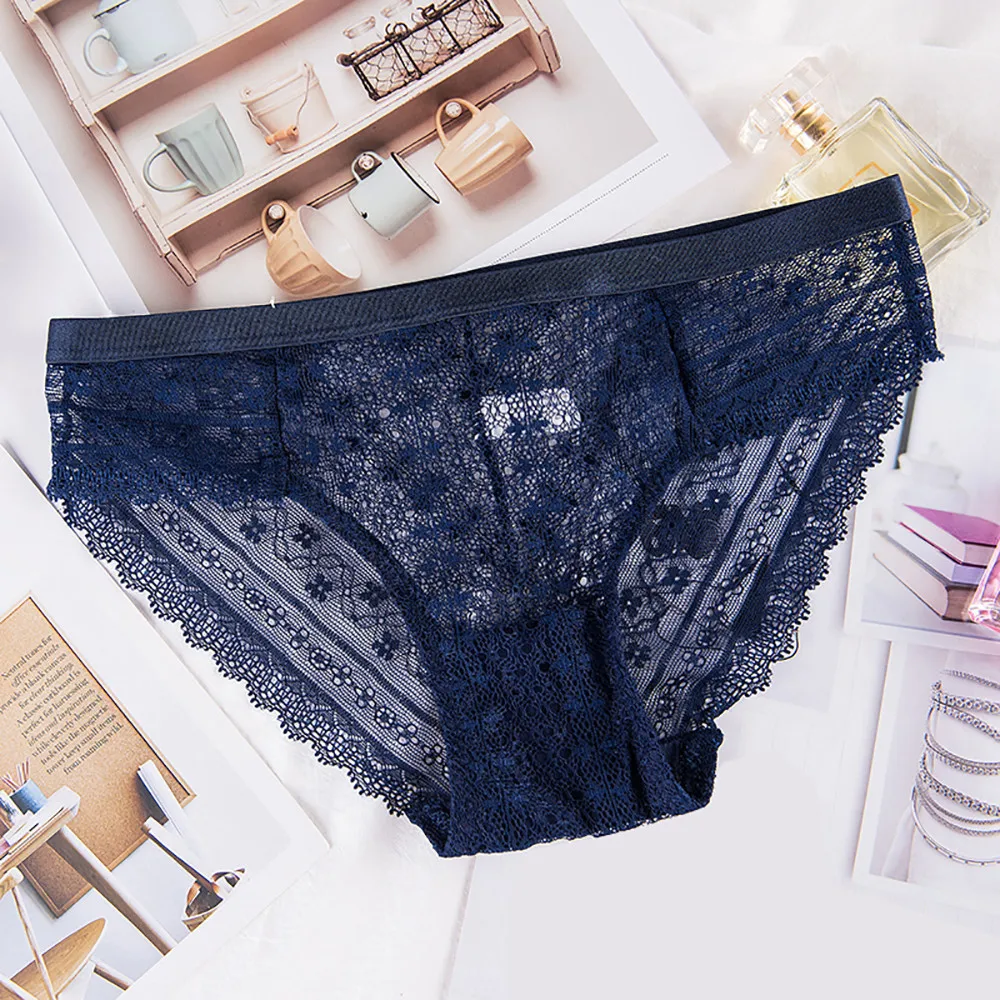 Женское нижнее белье ультратонкие прозрачные кружевные трусы с низкой талией