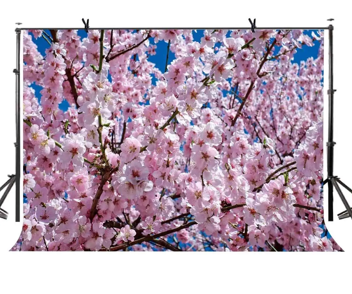 

7x5ft Peach blossom Backdrop Beautiful pink peach photography background and Studio Photography Backdrop Props