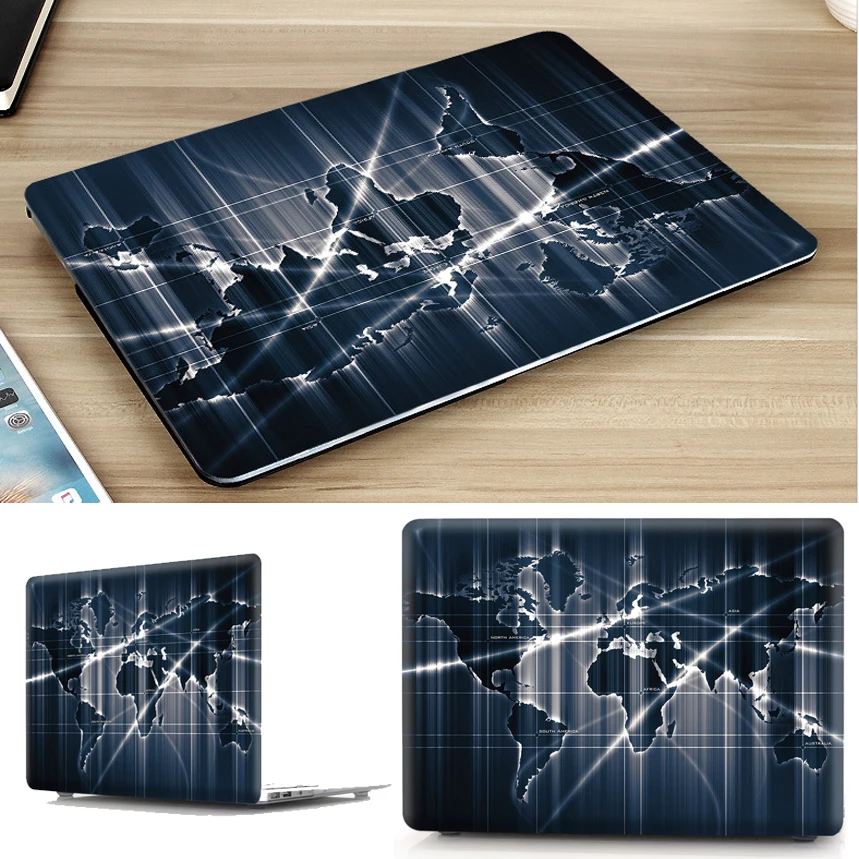 Чехол с изображением карты мира для Macbook Pro 13 2018 A1706 A1708 A1989 Жесткий из ПВХ 15 A1707
