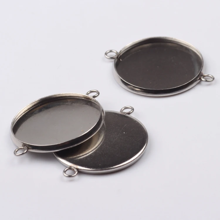 20 шт. круглые оправы для кабошона из нержавеющей стали|connectors findings|cabochon bezeldiy bracelet