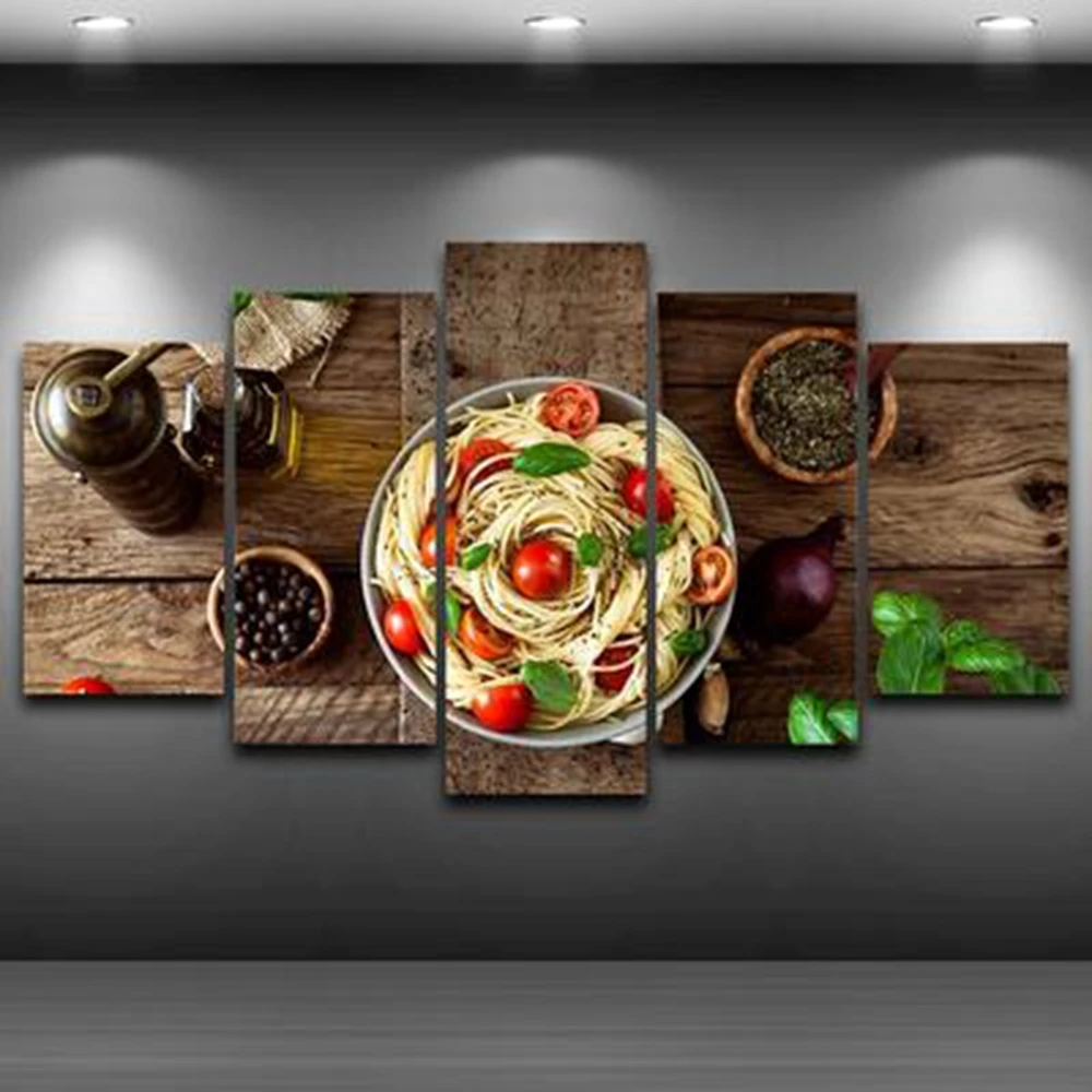 5 шт. Настенный декор для кухни постер с изображением вкусной пасты натюрморт