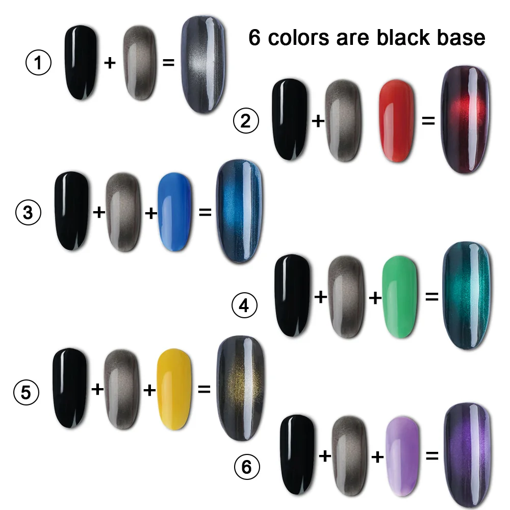 YAYOGE 10ml cat eye Magnetic powder Chameleon uv gel varnish nail polish art magnet fluidity soak off | Красота и здоровье