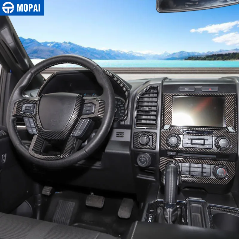 MOPAI Автомобильная наклейка для внутреннего интерьера для Ford F150 XLT вверх консоль приборной панели декоративная крышка для Ford F150 автомобильные аксессуары
