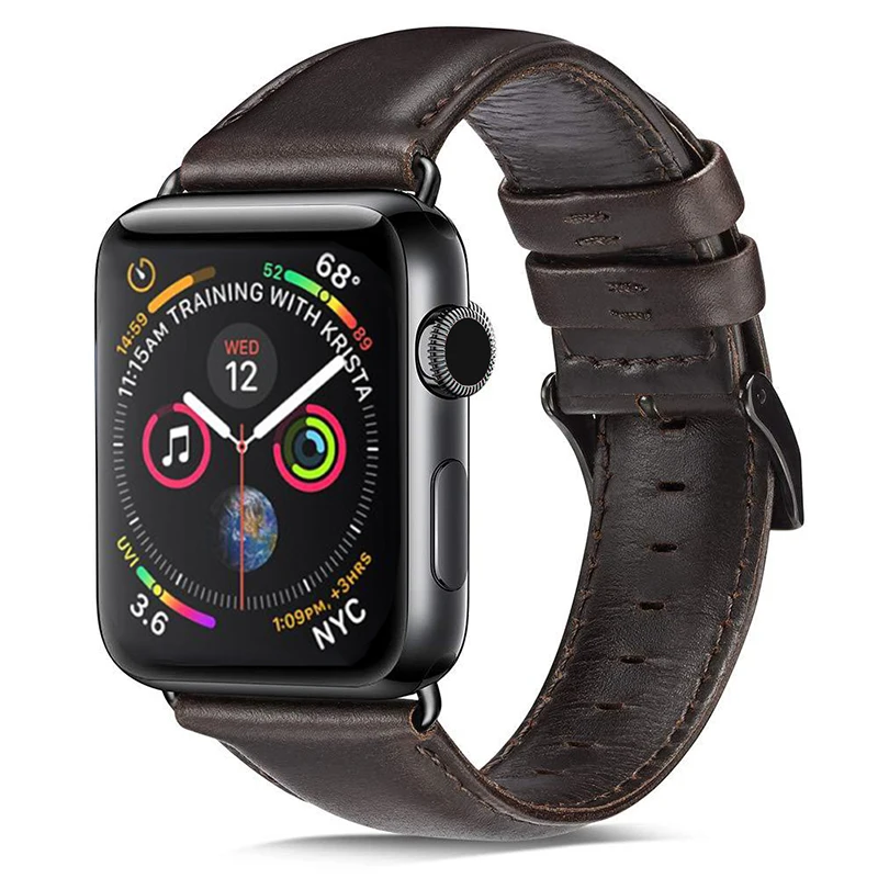 Ремешок кожаный для Apple Watch SE Band 44 мм 40 42 38 Series 6 5 4 3 2 1|Ремешки часов| |