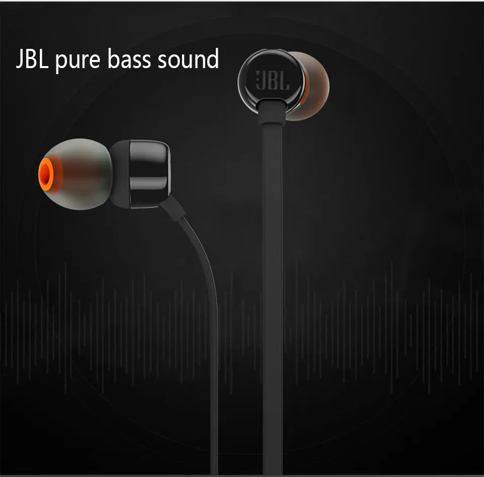 JBL T110 3,5 мм проводные наушники стерео музыка глубокий бас наушники гарнитура спортивные наушники встроенный контроль Hands-free с микрофоном