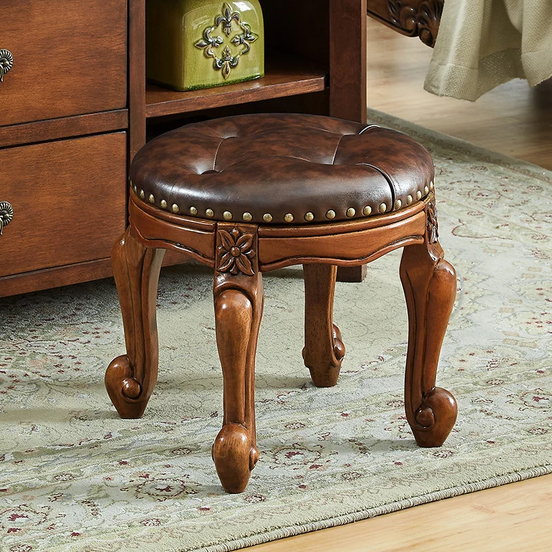 High grade Creative sofa Foot stool living room home solid wood dressing table American style shoe bench |