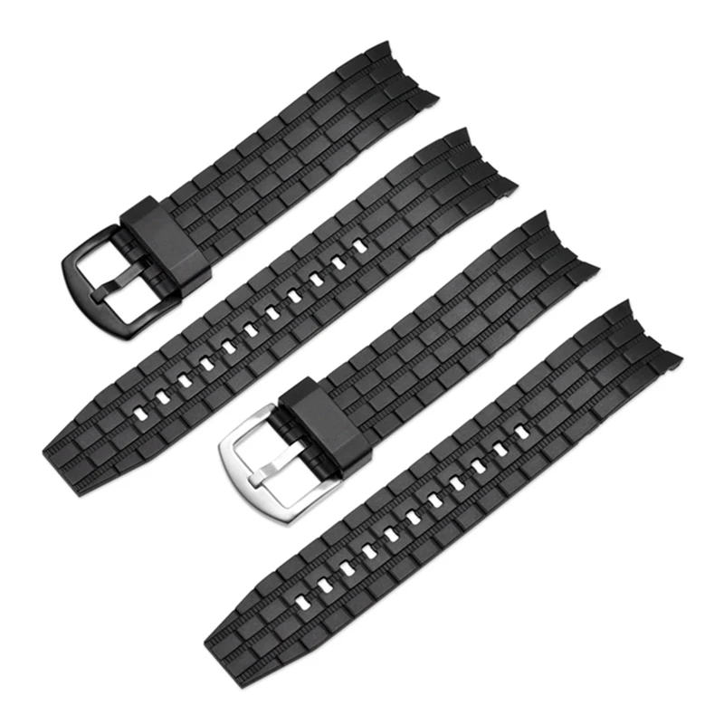 Watch Band Strap Pin Buckled PU Leather Wristwatch Bands Replacement Accessories For Casio Edifice Series EF-550/EF-523