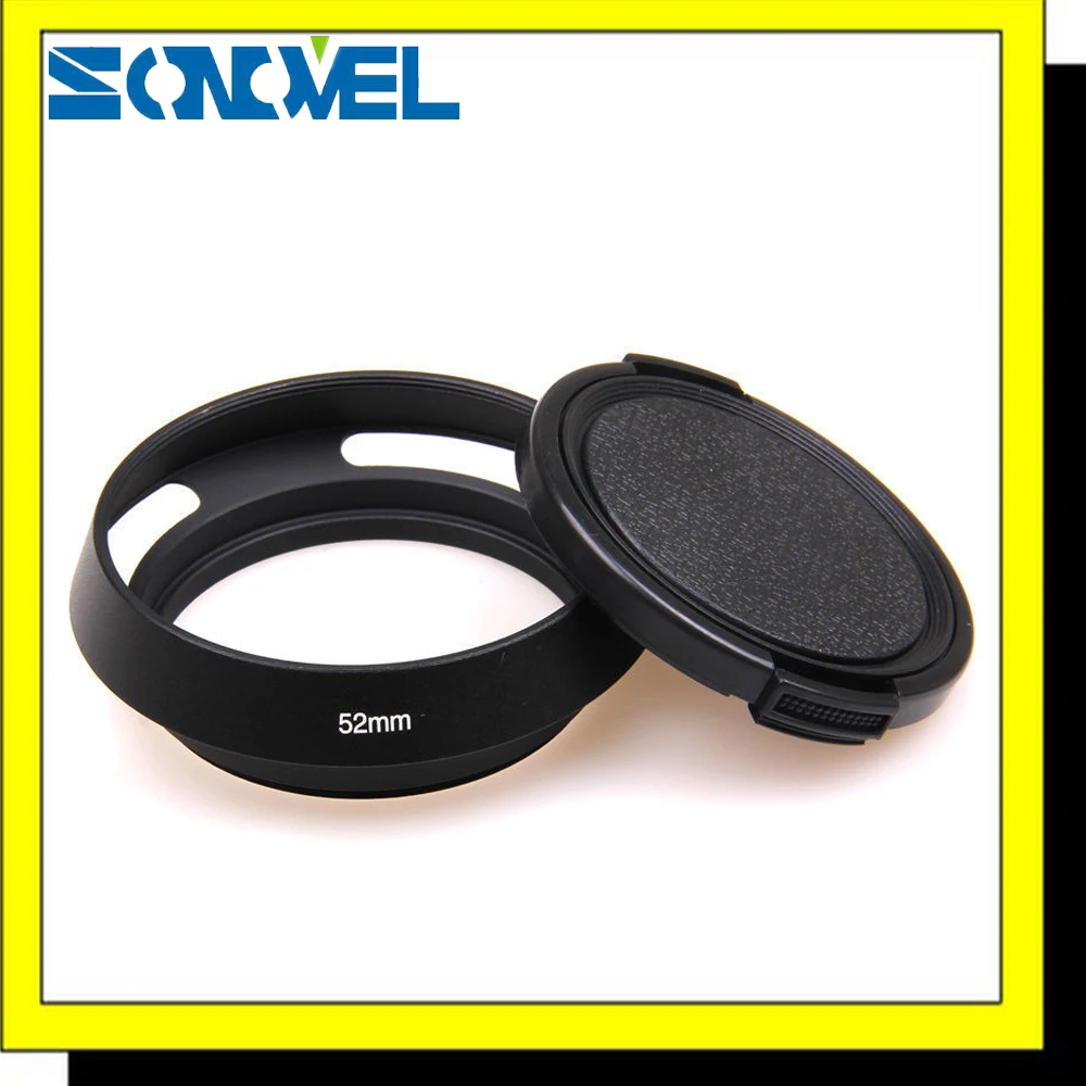 Металлическая наклонная Бленда Объектива 52 мм + крышка объектива для Fujifilm Olympus