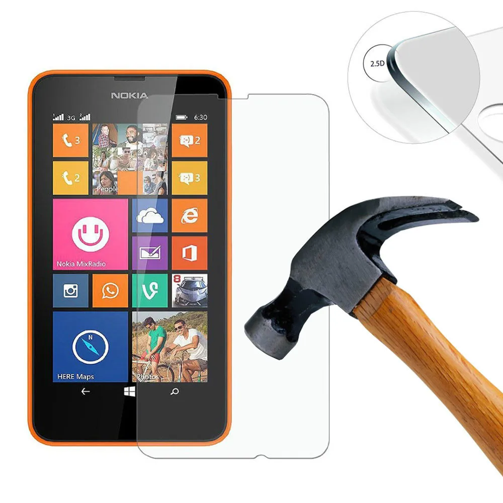 Защитное стекло закаленное 9H 0 3 мм Slim HD защитная пленка для Nokia Lumia 630 n630|pelicula de