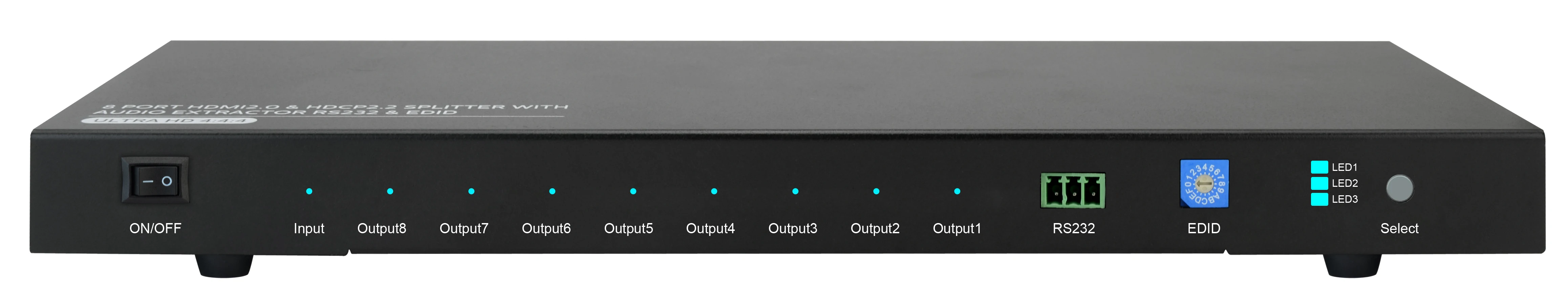 1X8 HDMI2.0 и HDCP2.2 сплиттер с EDID RS232 аудио экстрактор|Кабели HDMI| |