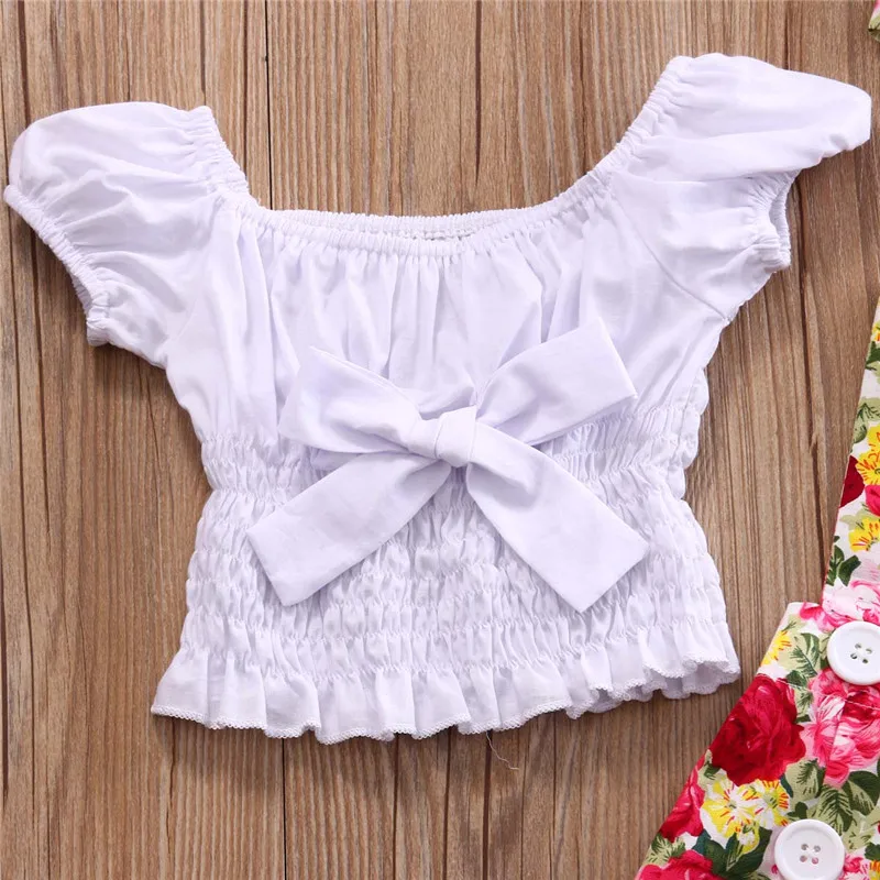 Коллекция 2017 года новые летние комплекты одежды для маленьких девочек Футболка