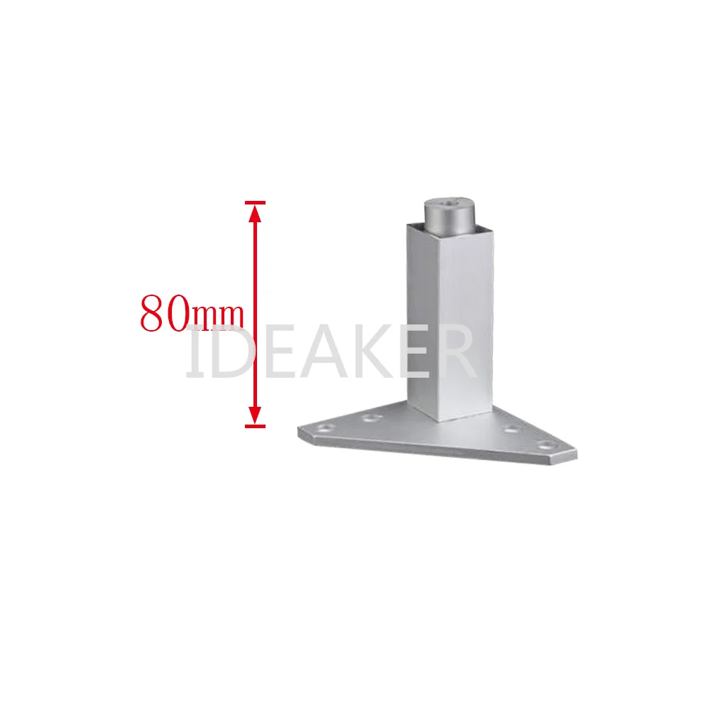 1 шт. 80 мм мебель из алюминиевого сплава ножки регулируемые серебряные квадратные