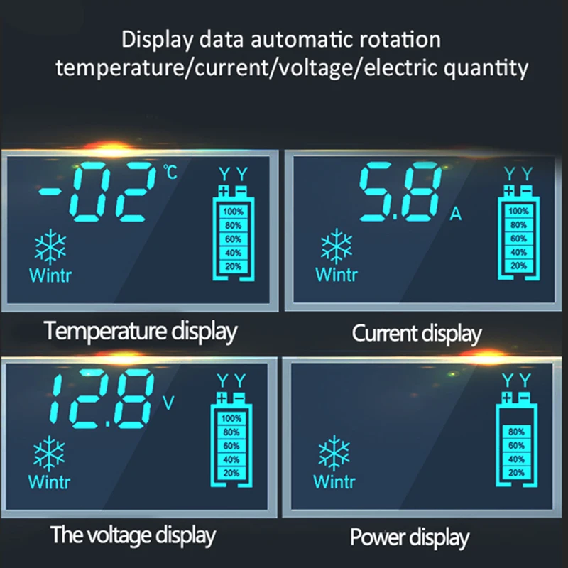 ADPOW 12v 6A LCD Display Car Battery Charging Automatic Pulse Repair 110v-220v Lead Acid Charger Intelligent 4Ah-100Ah |