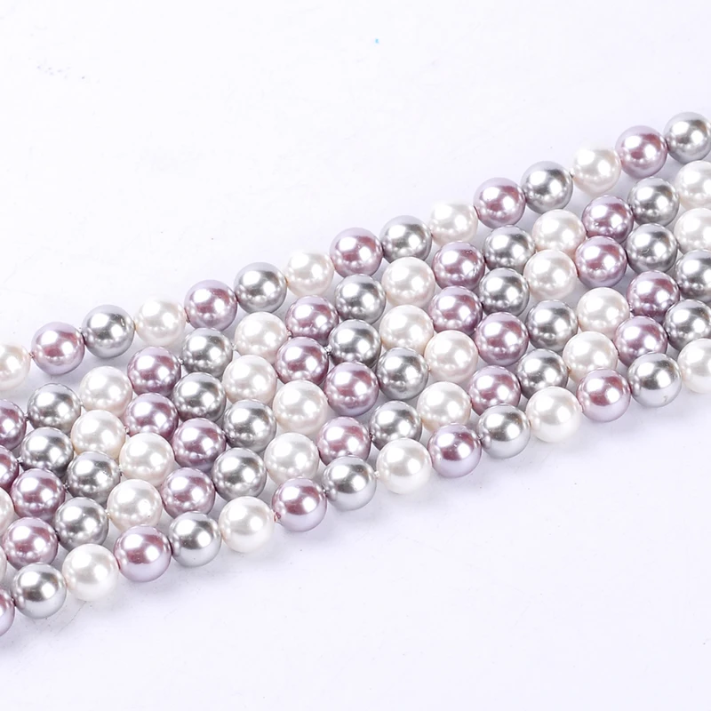 1 упак./лот 8 мм модные круглые шарики натуральный жемчуг из ракушки свободные