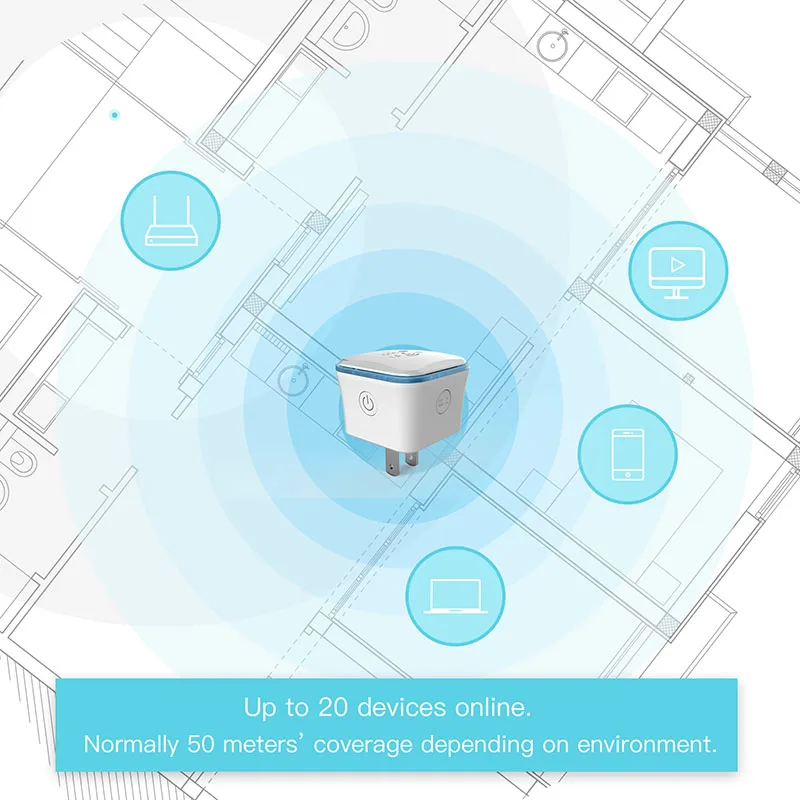 Расширитель диапазона WiFi 300 Мбит Беспроводной ретранслятор усилитель сигнала 2 4