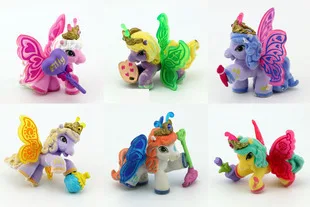 Новинка 6 шт. 5 см маленькая коробка Флокирование лошадей фигурки Filly кукла аниме