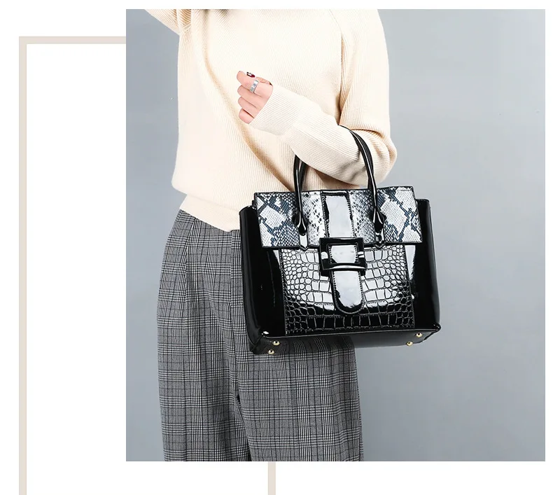 WALLET FOR FREE Brand New Fashion Crocodile pattern Women Shoulder Bags Handbag PU Leather Female Bag Ladies Hand Bags Sac