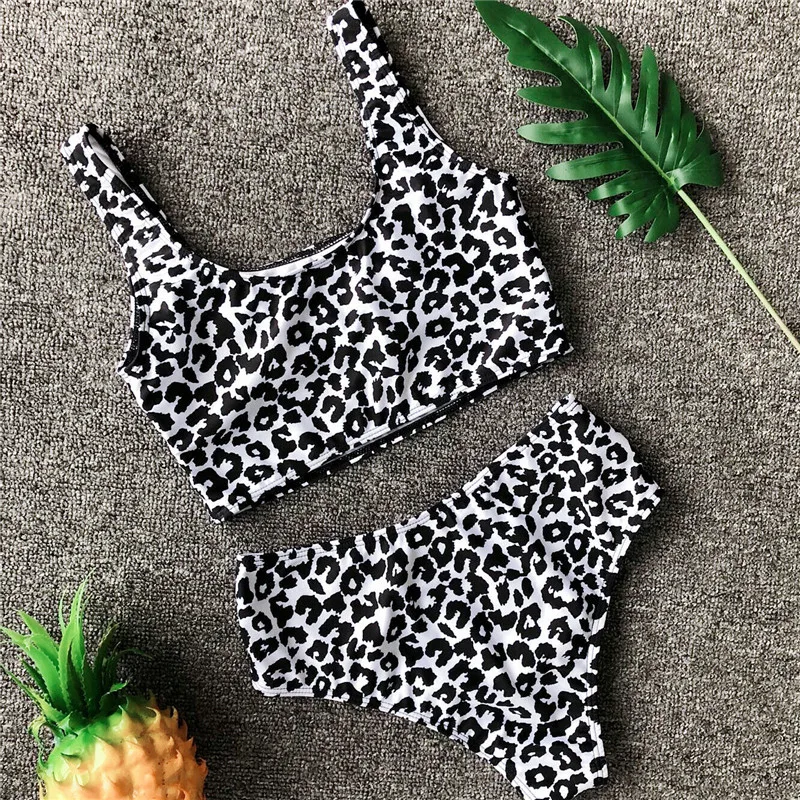 

Women Bikini Set Summer Push Up Brazilian Leopard Print Bikini Padded Thong Bathing Swimwear Women Beach Wear High Waist Bikini