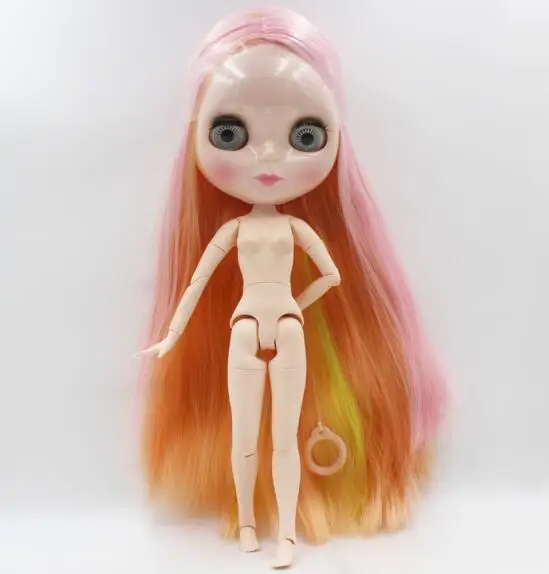 Кукла телесного цвета разноцветные волосы прямые волосы|Куклы| |