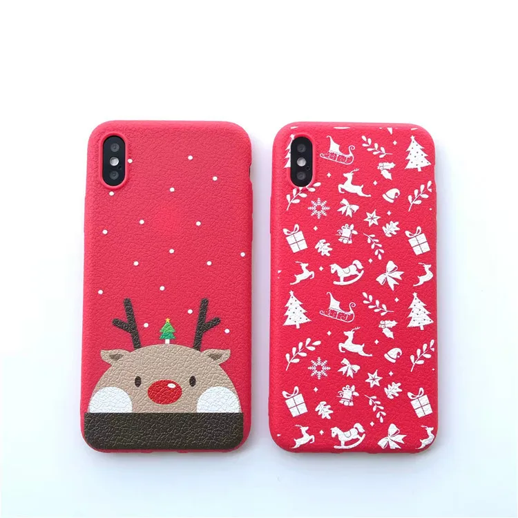XR XS Рождественский чехол для iPhone X 10S Max 8 7 6 6S Plus Снеговик Олень рождественское