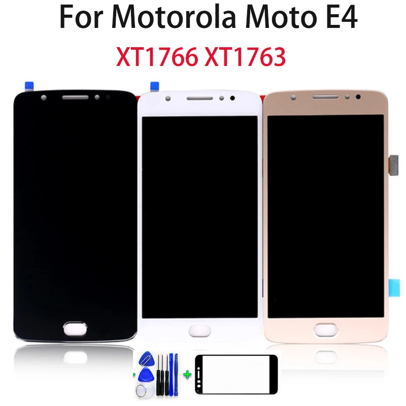 

ЖК-дисплей 5,0 дюйма для Motorola для Moto E4 XT1766 XT1763, сенсорный экран для Moto E4, экран с дигитайзером в сборе, запчасти, Бесплатные инструменты