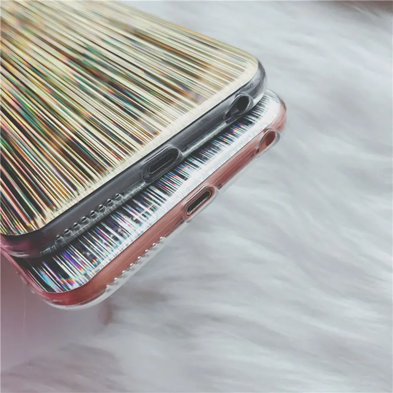 Цветной чехол Boucho с лазером для iphone X 6/7/8 plus веселые радужные блестящие Чехлы 6 6s 7 8
