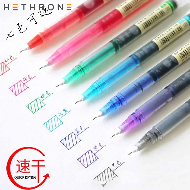 Hethrone быстрое высыхание 0,5 мм иглы прямой жидкий гель свободное письмо пилот высокого класса канцелярские очень тонкие Чернила Ролик Шариковая ручка