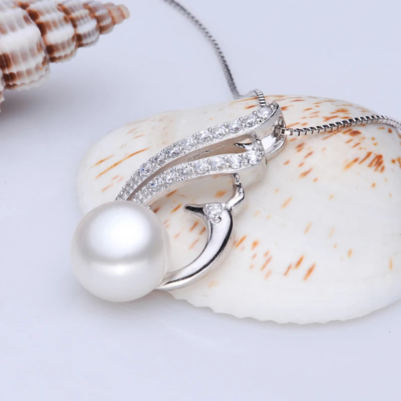 Трендовая жемчужная подвеска Настоящая Натуральная для женщин серебряная