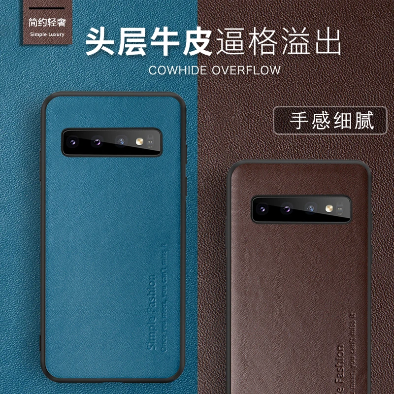 Genuine Leather Phone Cover Case for Samsung Galaxy S10 S10E S10lite S10Plus Luxury fashion Anti-fall British style phone Coque | Мобильные